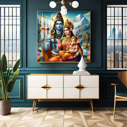 The Essence of Shiva and Shakti Premium Acrylic Square Wall Art