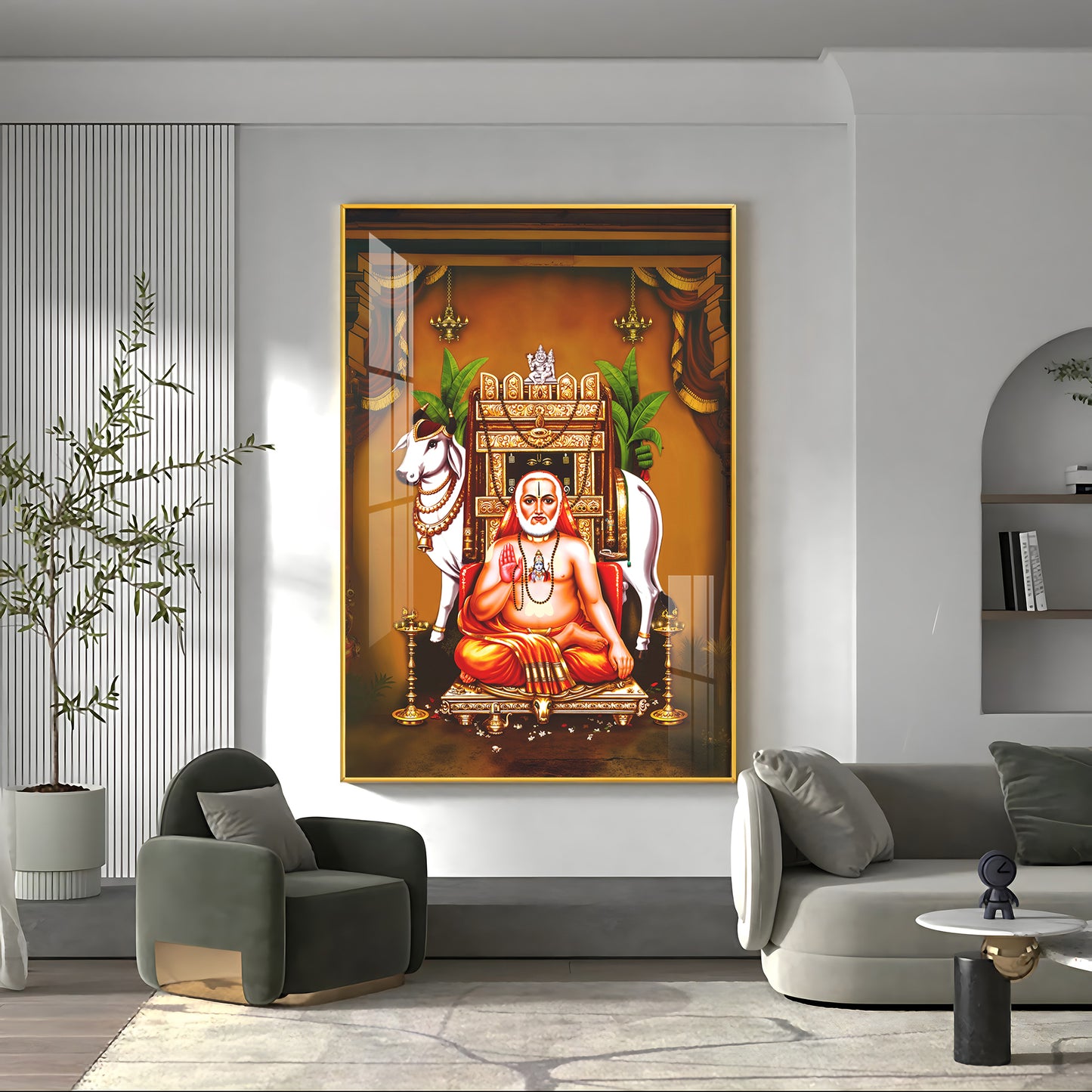 Sri Raghavendra Swamy Premium Acrylic Vertical Wall Art