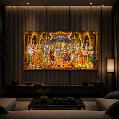Srinivasa Kalyanam Modern Luxury Backlight Horizontal Wall Art