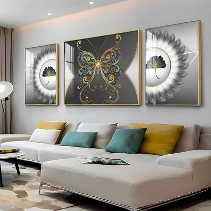 Jeweled Butterfly Premium Acrylic Wall Art (Set of 3)