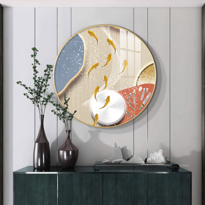 Aqua Whirl Premium Acrylic Round Wall Art