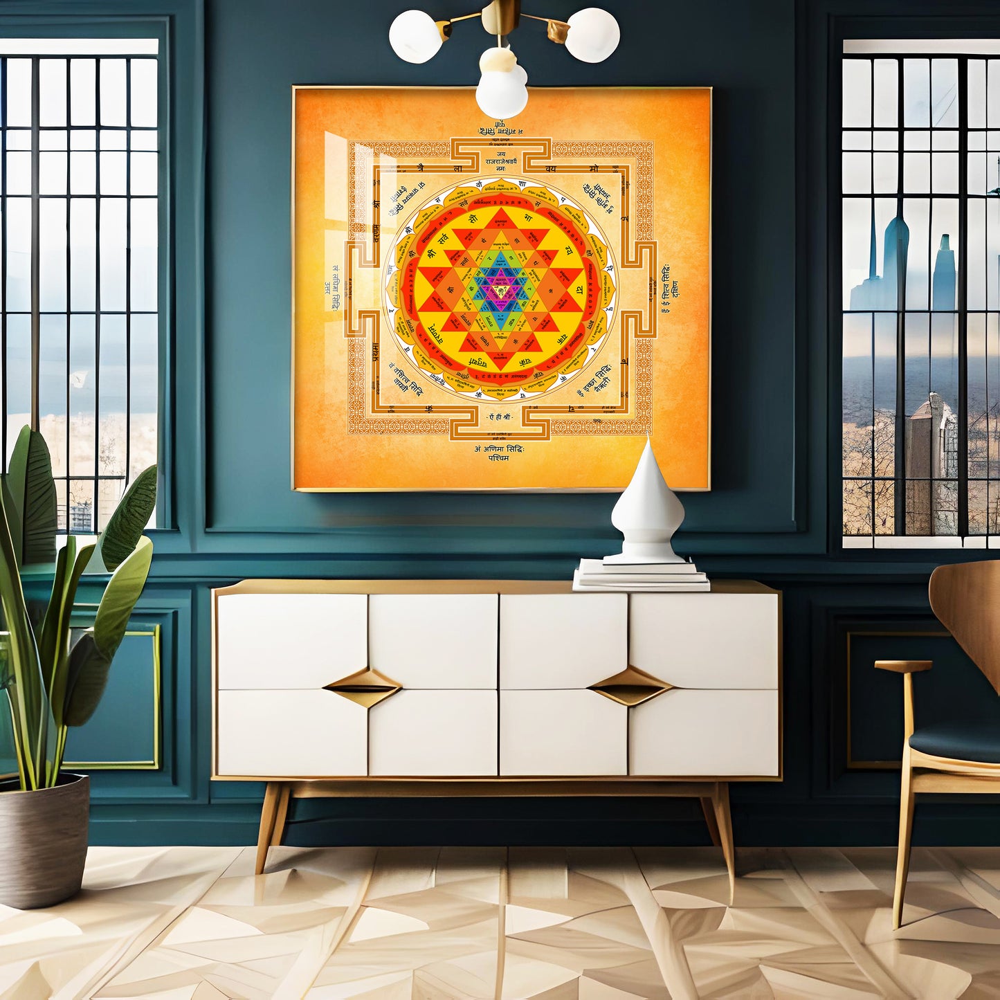 Shree Yantra Premium Acrylic Square Wall Art