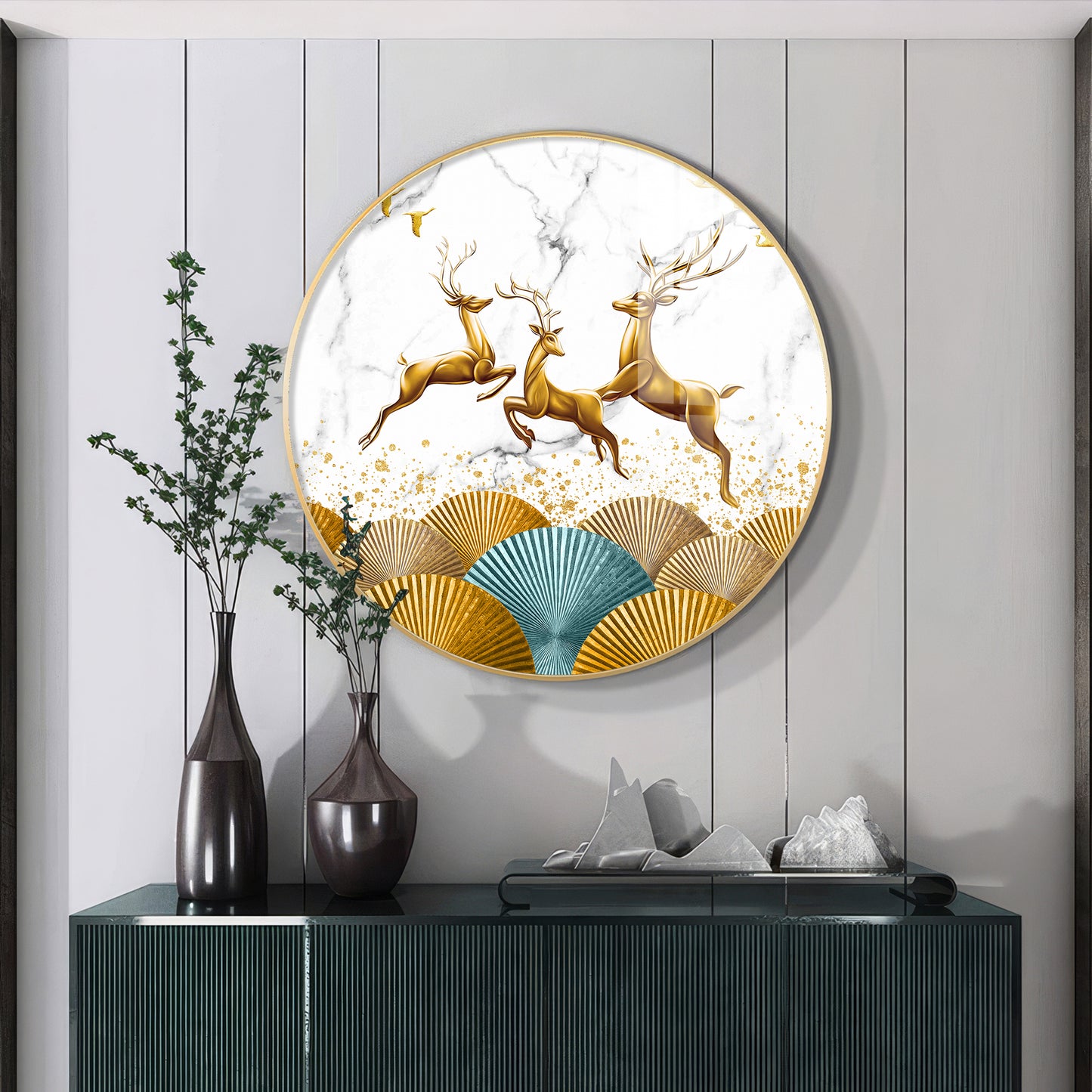 Enchanted Deer Premium Acrylic Round Wall Art