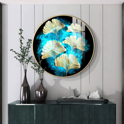 Leaf Medley Premium Acrylic Round Wall Art