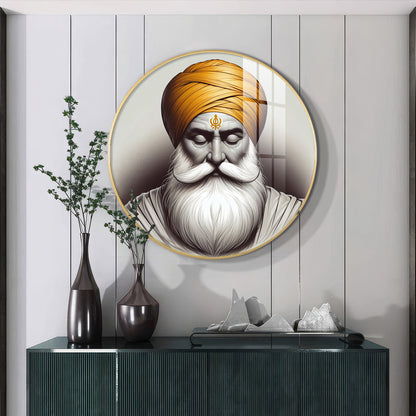 Guru Nanak Dev Ji Premium Acrylic Round Wall Art