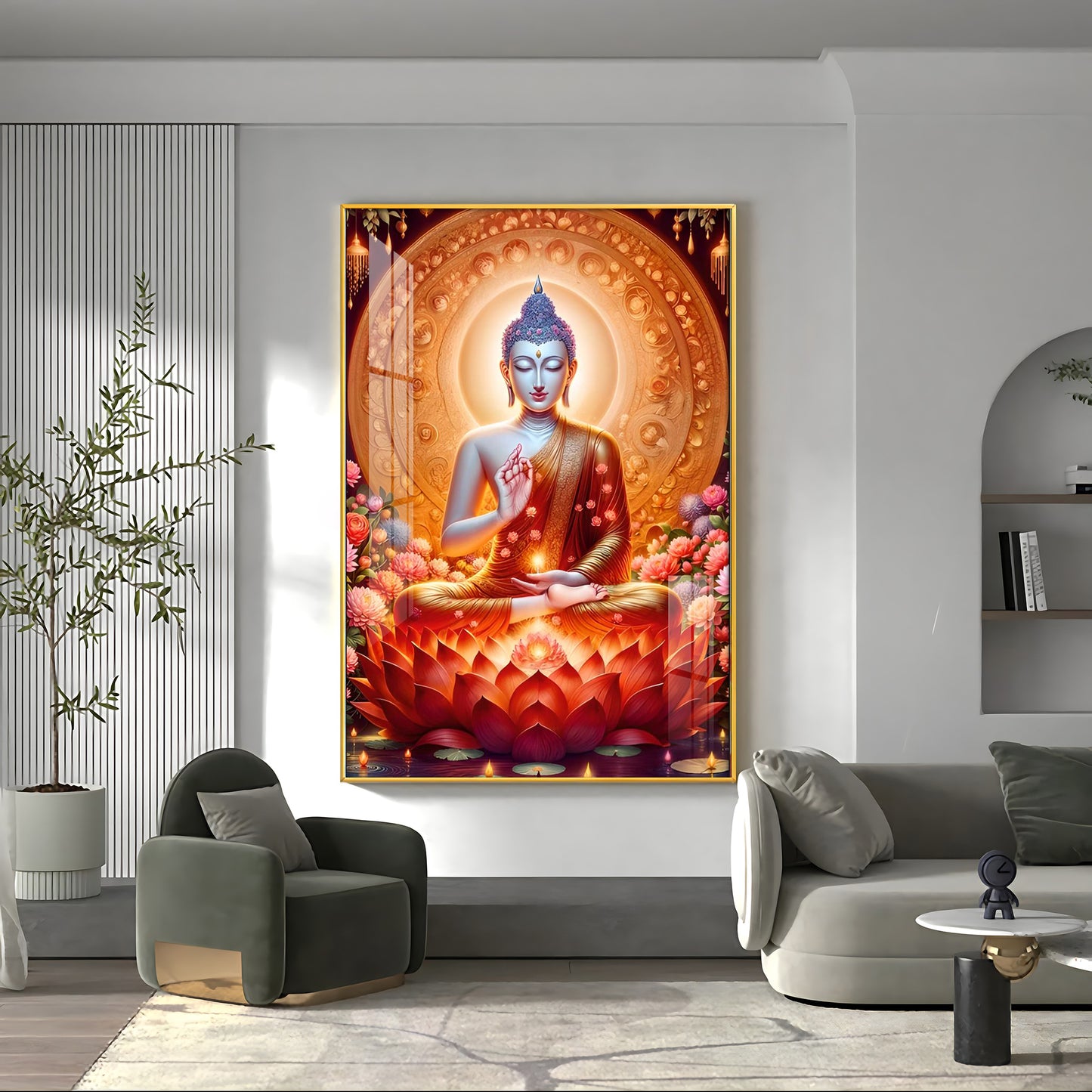 Peaceful Buddha Premium Acrylic Vertical Wall Art