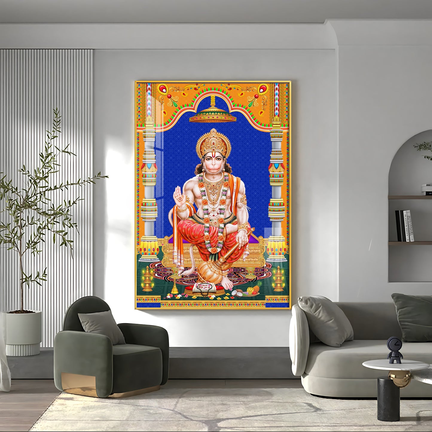 Divine Lord Hanuman Premium Acrylic Vertical Wall Art