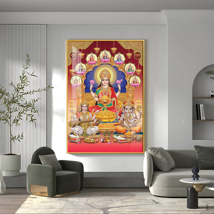 Enchanted Divinity Of Maha Laxmi Ji Premium Acrylic Vertical Wall Art