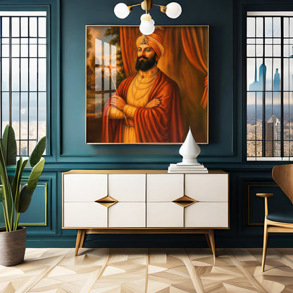 Divine Guru Gobind Singh Ji Premium Acrylic Square Wall Art