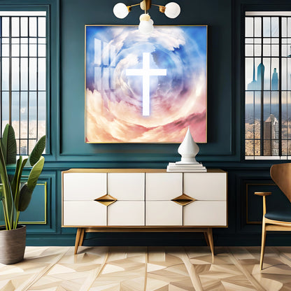 Jesus Cross Premium Acrylic Square Wall Art