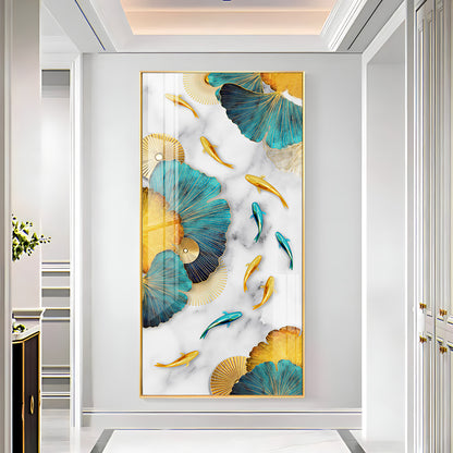 Colorful Koi Fishes Luxury Crystal Wall Art