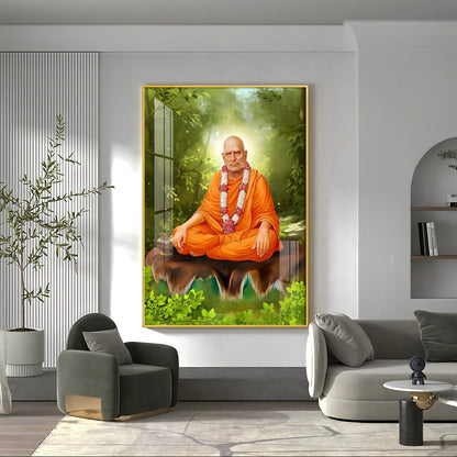 Contemplation Shri Swami Samartha Premium Vertical Acrylic Wall Art