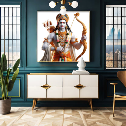 King Of Ayodhya Shree Ram Premium Acrylic Square Wall Art