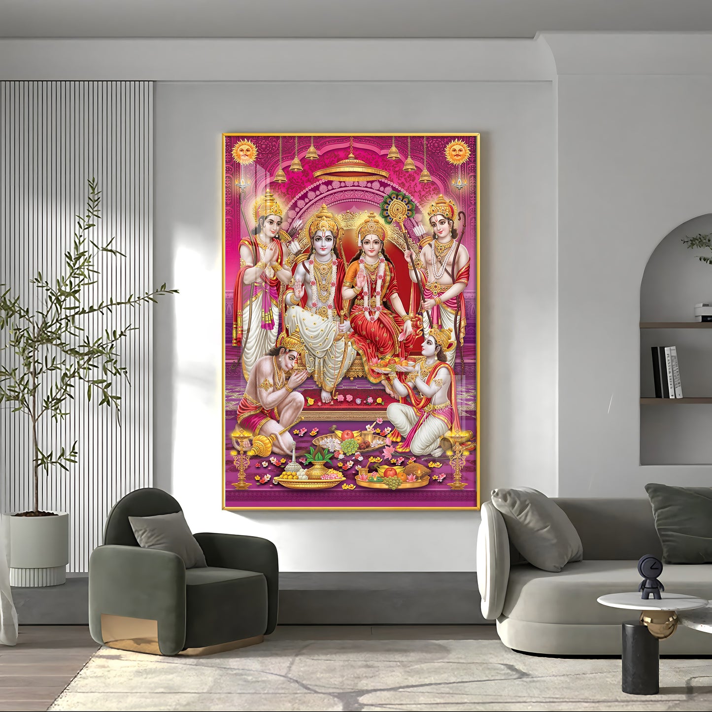 Ram Sita Darbar Premium Acrylic Vertical Wall Art