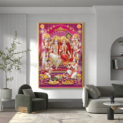 Ram Sita Darbar Premium Acrylic Vertical Wall Art