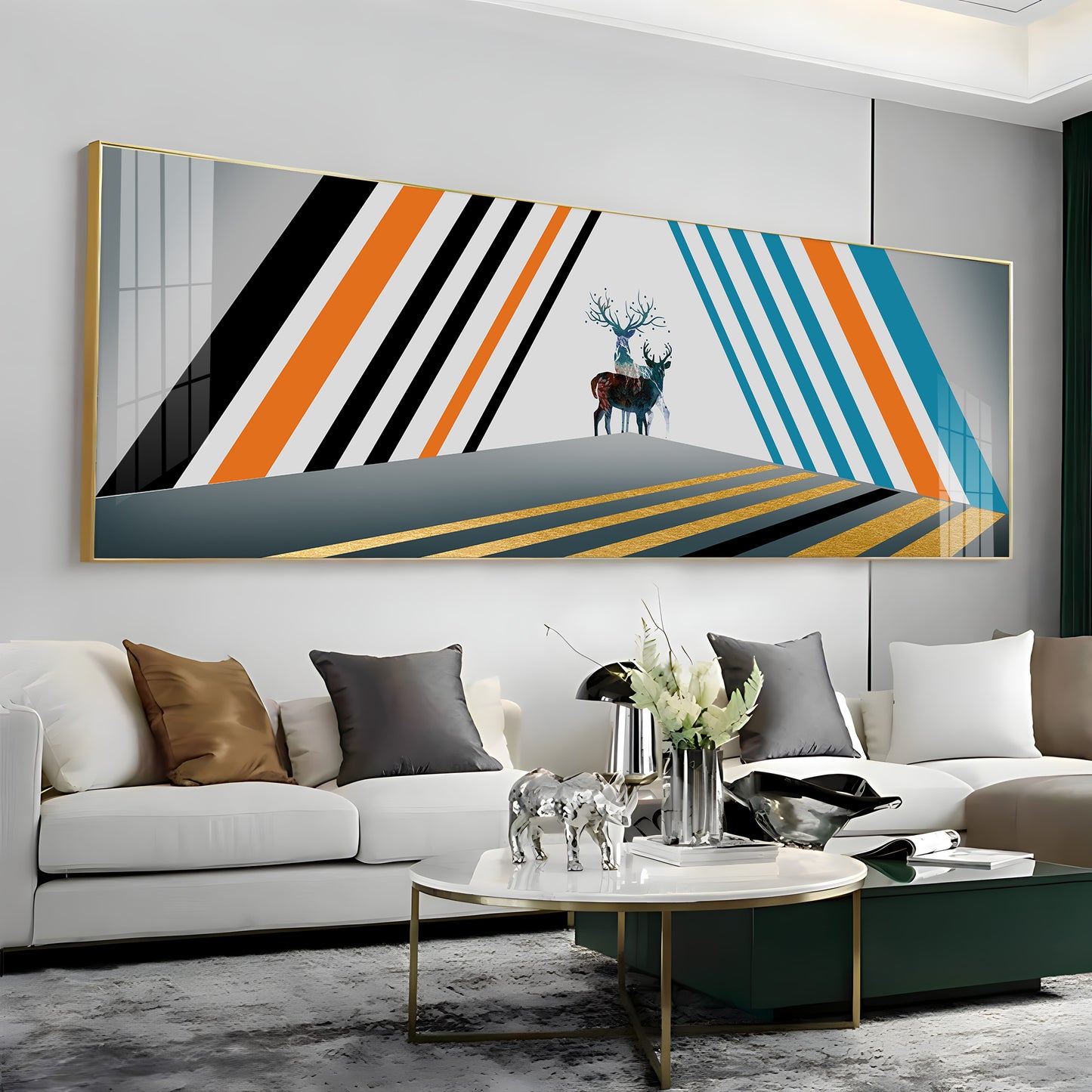 Colourful Stripes Premium Acrylic Horizontal Wall Art