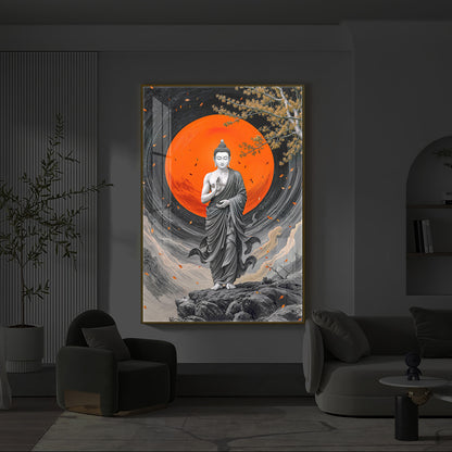 Buddhay Ji Modern Luxury Backlight Vertical Wall Art