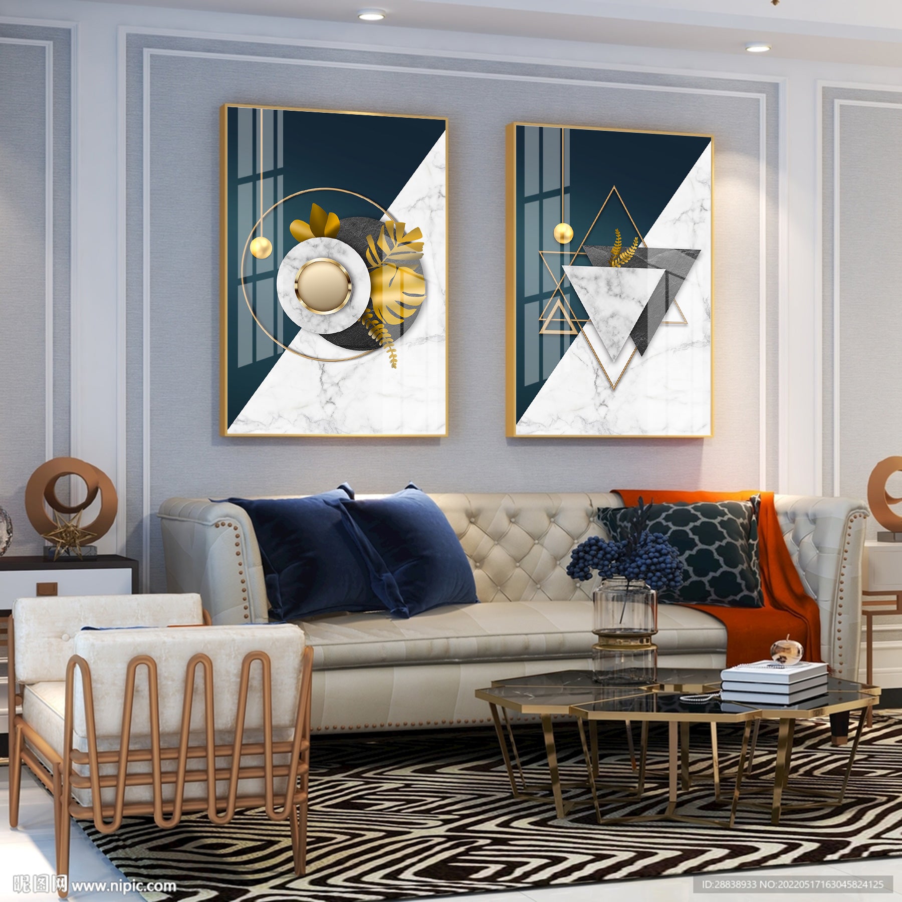 Celestial Fusion Premium Acrylic Vertical Wall Art (Set Of 2)