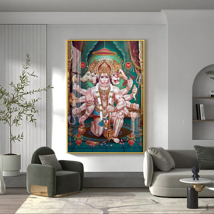 Celestial Guardian Lord Hanuman Premium Vertical Acrylic Wall Art