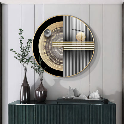 Golden Orb Premium Acrylic Round Wall Art