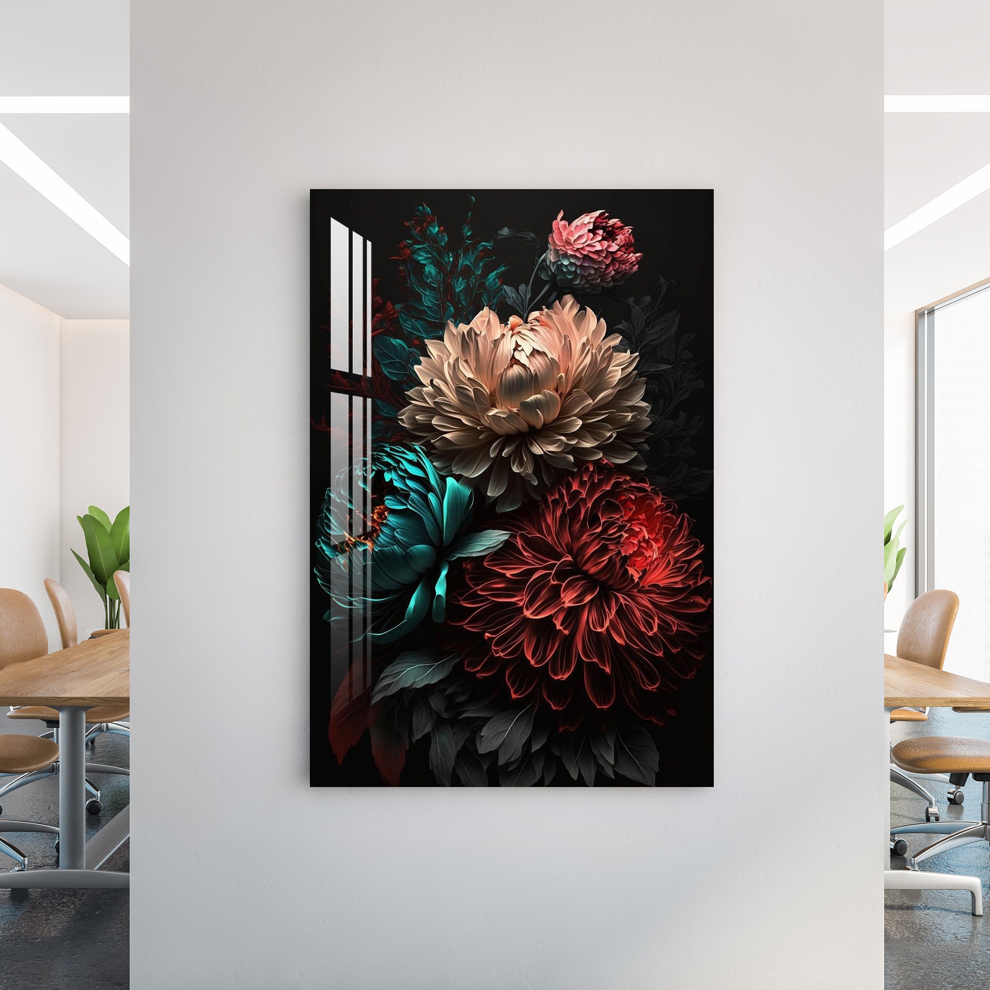 Dahlia Flowers Acrylic Wall Art