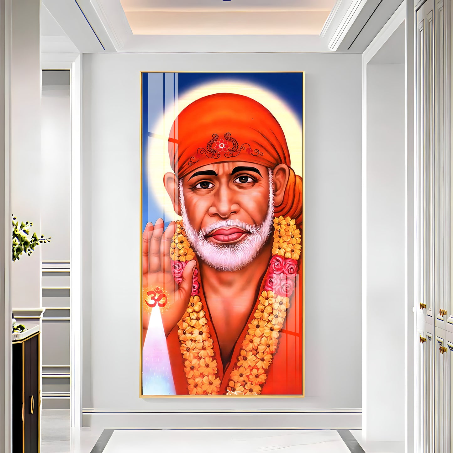 Jai Shree Sai Premium Acrylic Vertical Wall Art