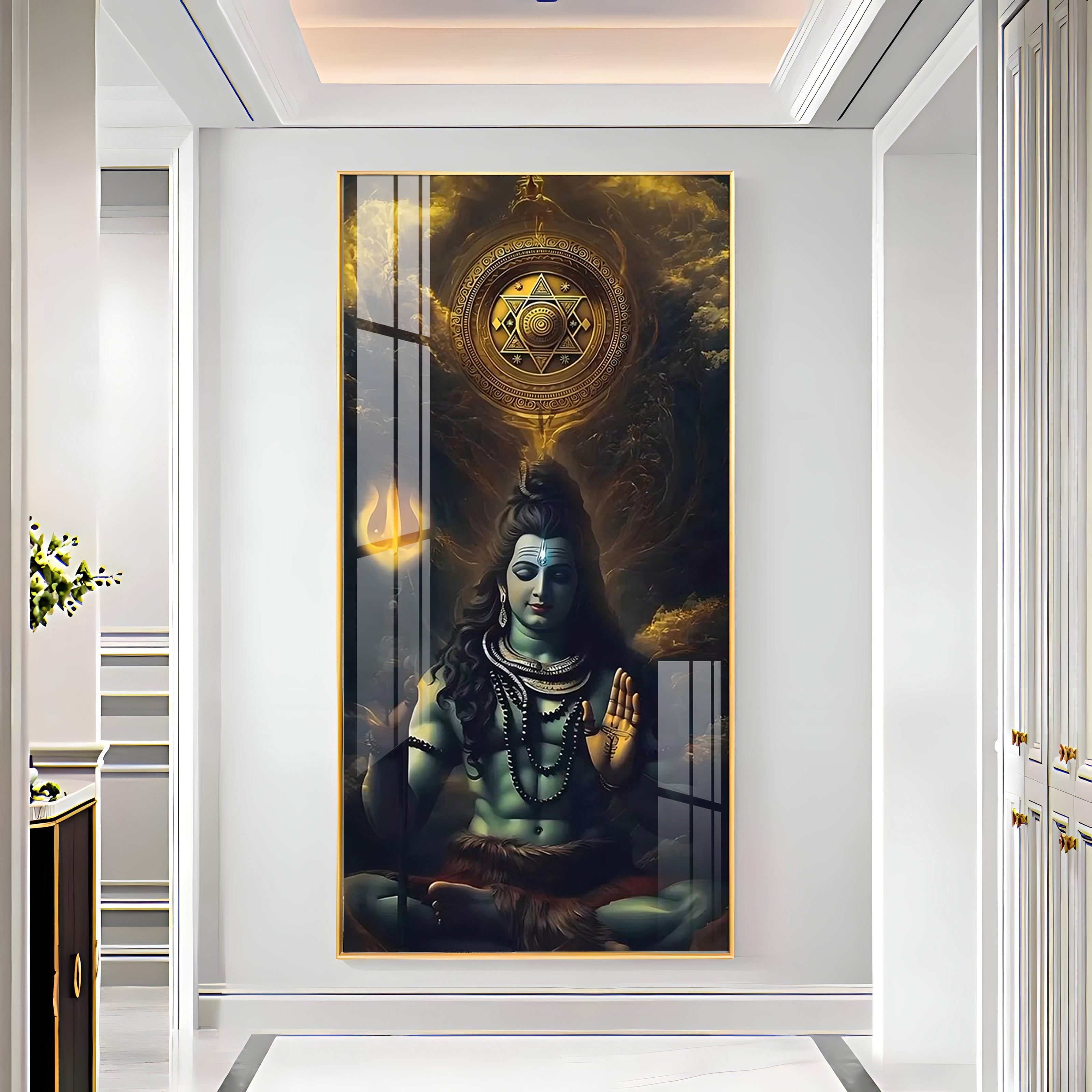 Shiv Saadhna Premium Acrylic Vertical Wall Art