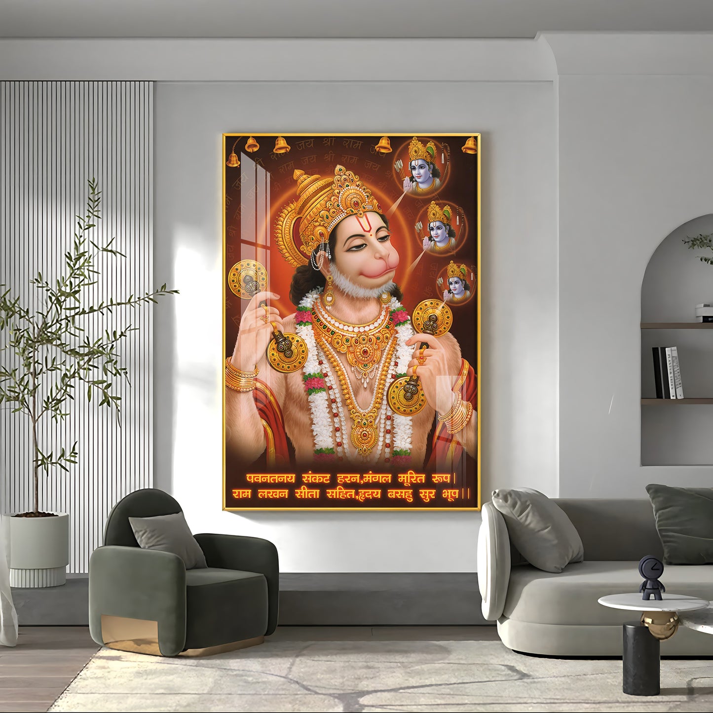 Wisdom of Hanuman Premium Vertical Acrylic Wall Art