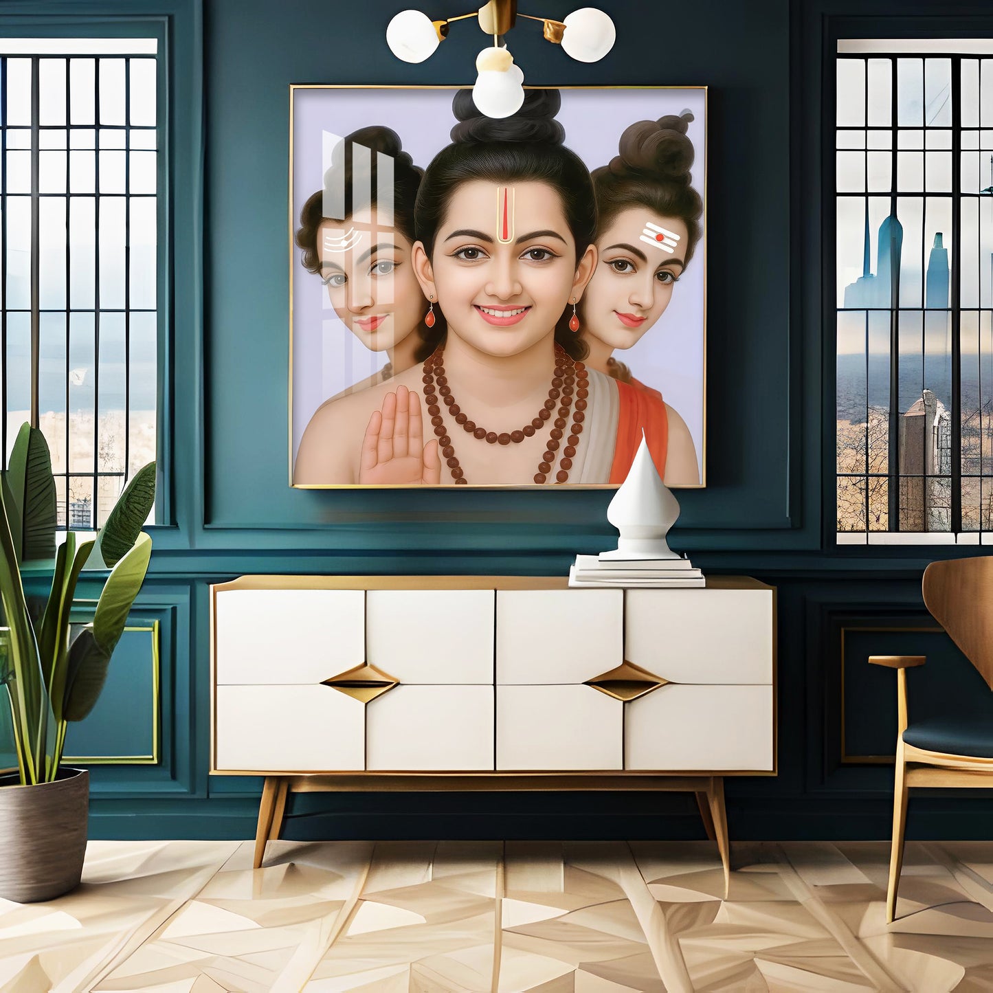 Sri Dattatreya Maharaj Ji Premium Acrylic Square Wall Art