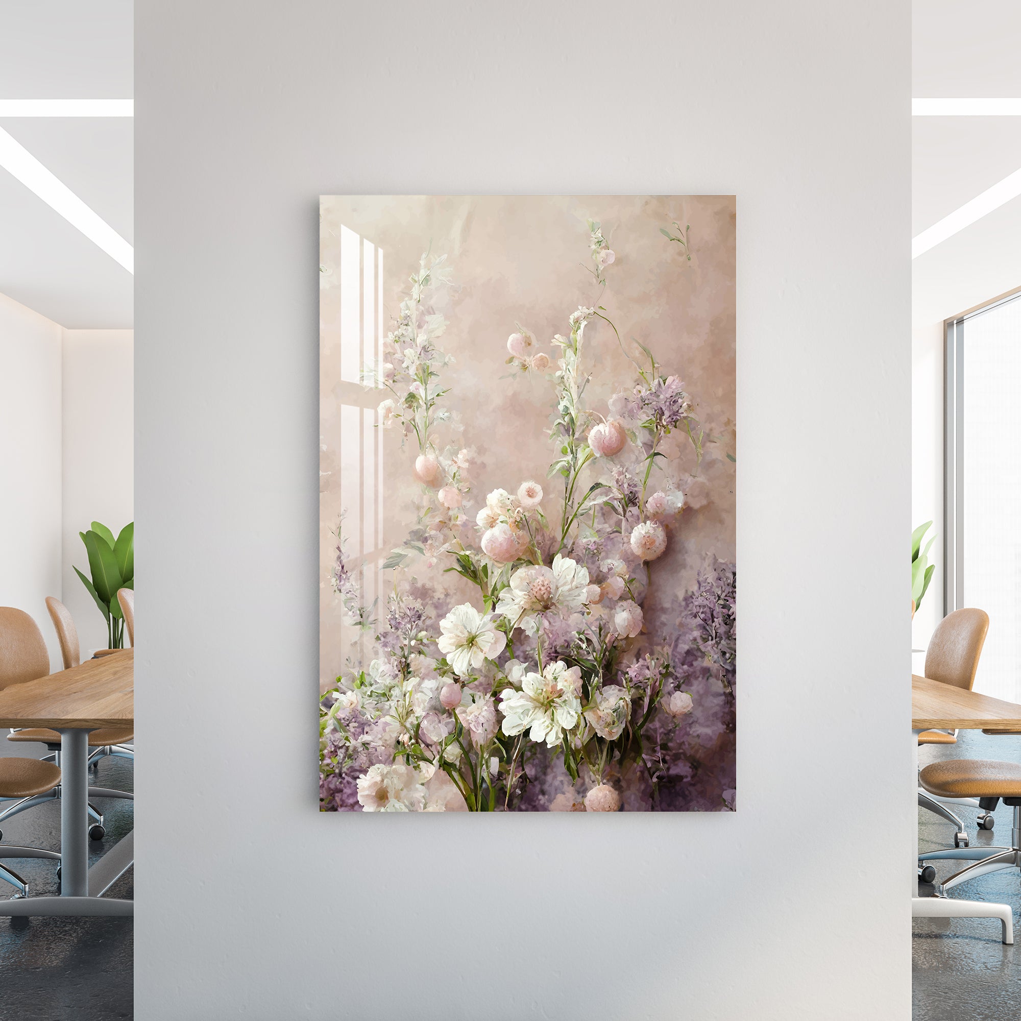 Pink & White Peony Flower Acrylic Wall Art