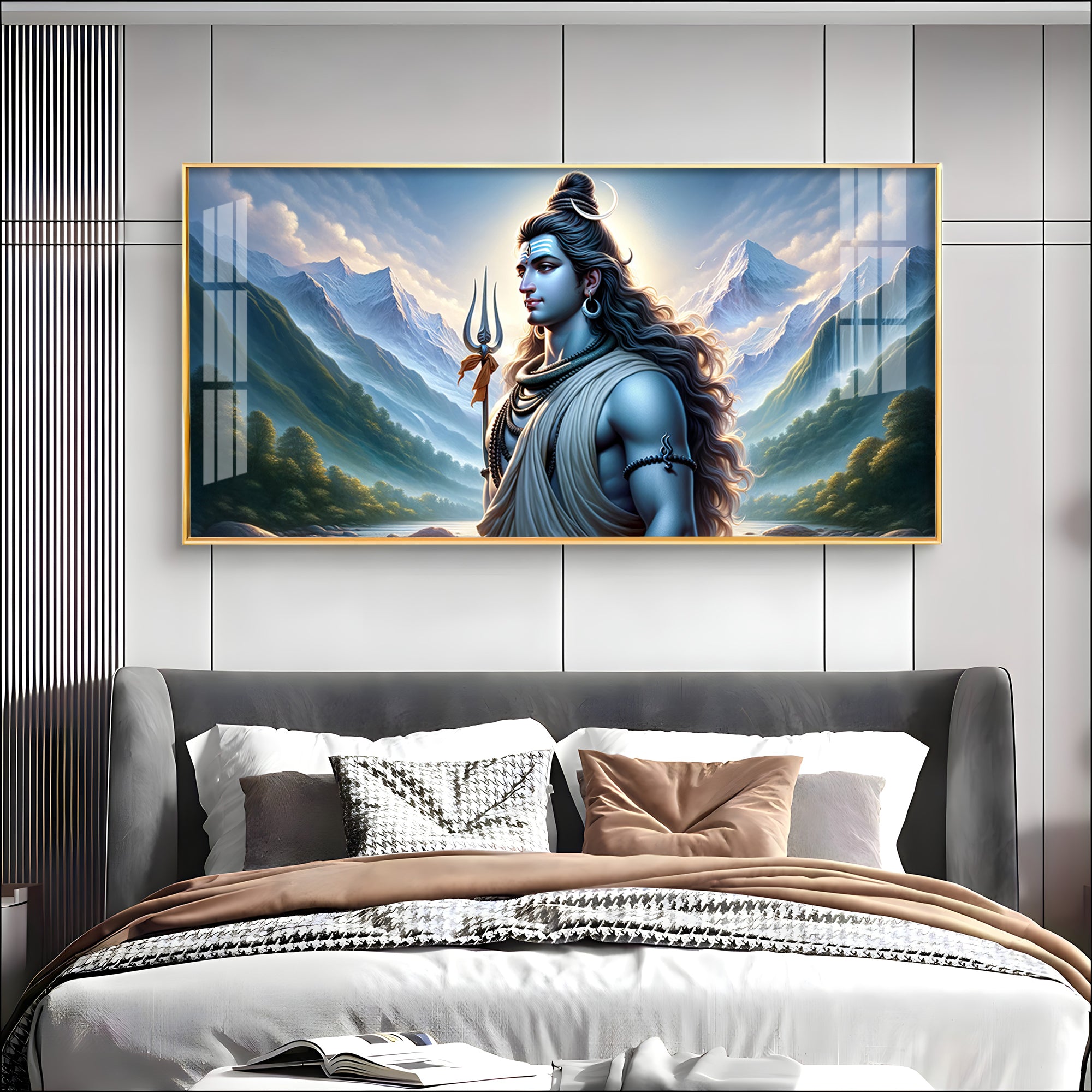 Mahadev In Forest Premium Acrylic Horizontal Wall Art