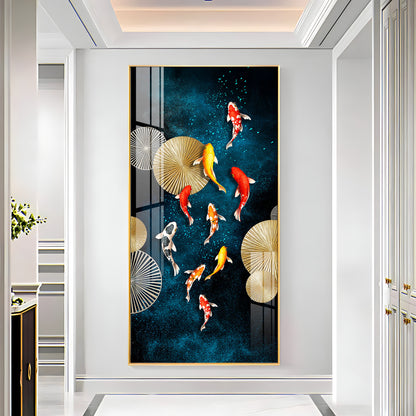 Koi Fish Feng Shui Luxury Crystal Wall Art