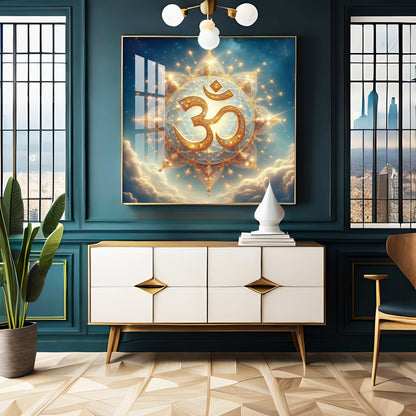 Divine Ohm Symbol Premium Acrylic Square Wall Art