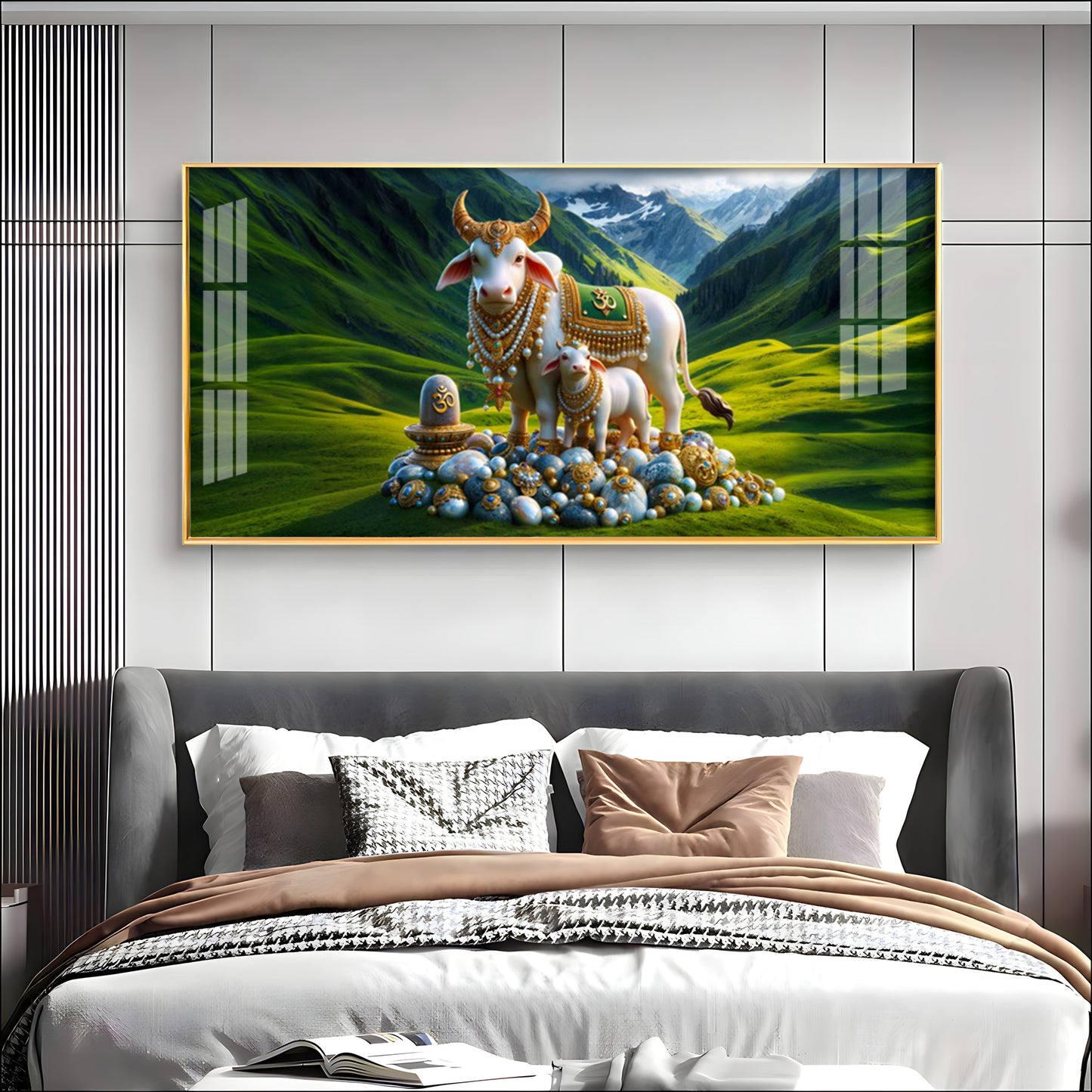 Sacred Nandi In Valley Premium Acrylic Horizontal Wall Art