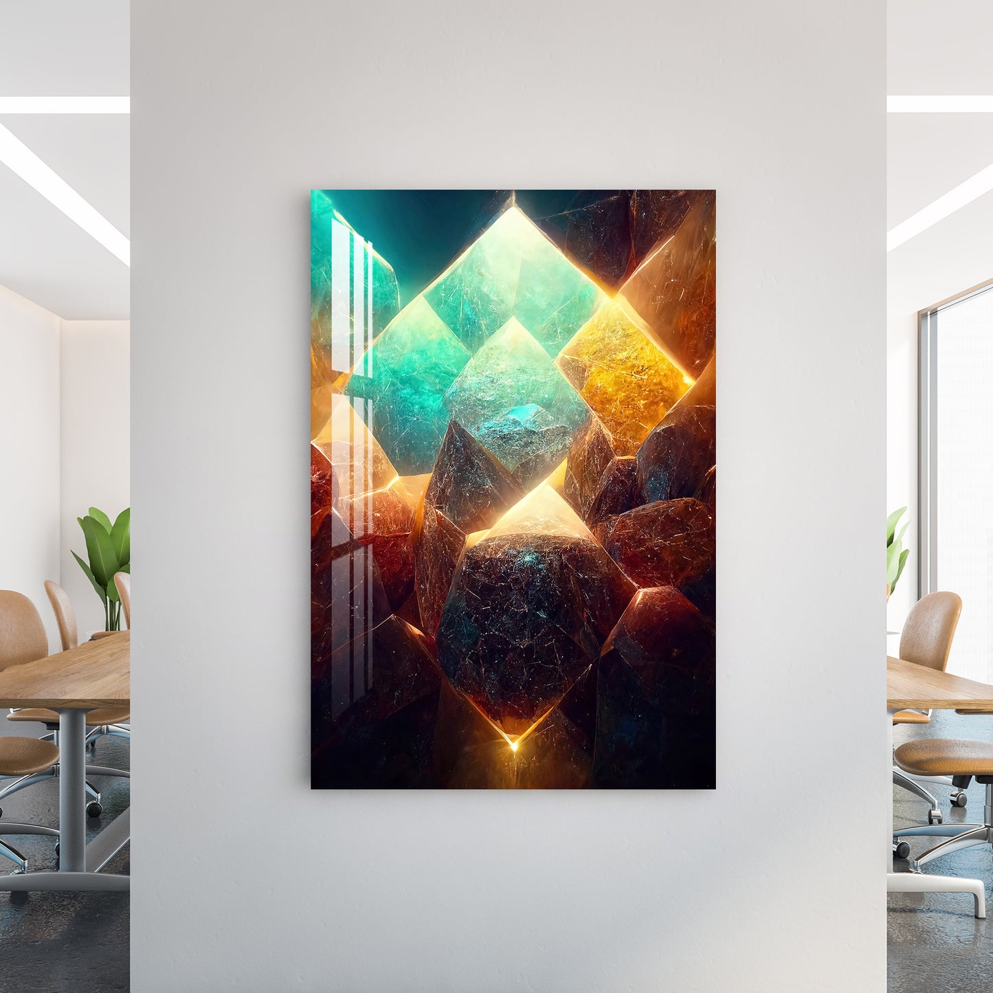 Glowing Crystals Acrylic Wall Art