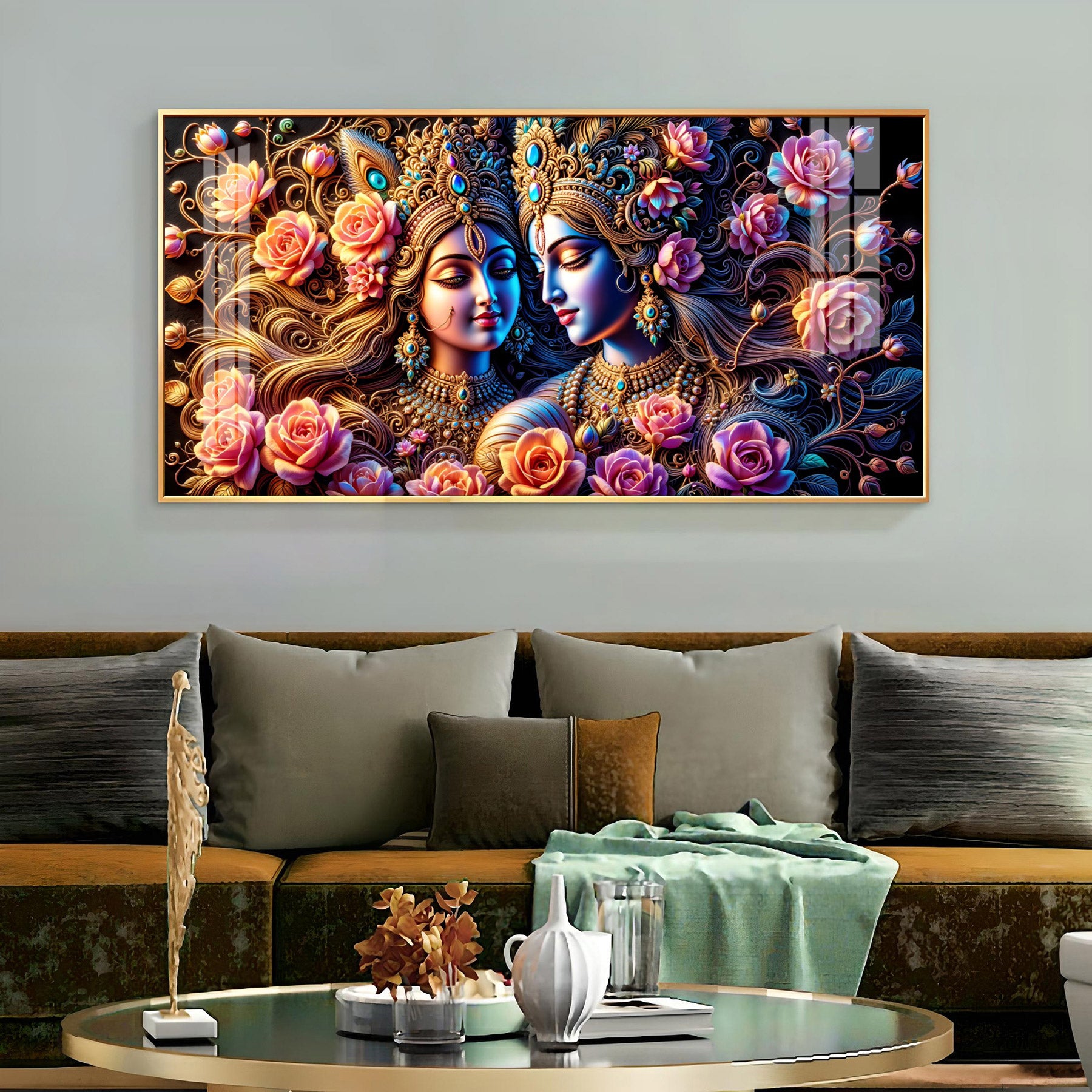 Floral Path of Love Premium Acrylic Horizontal Wall Art