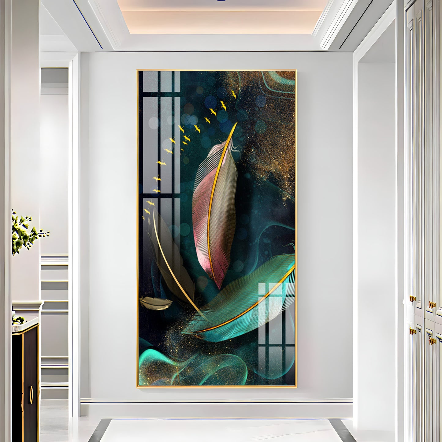 Feathers of Space Premium Acrylic vertical Wall Art