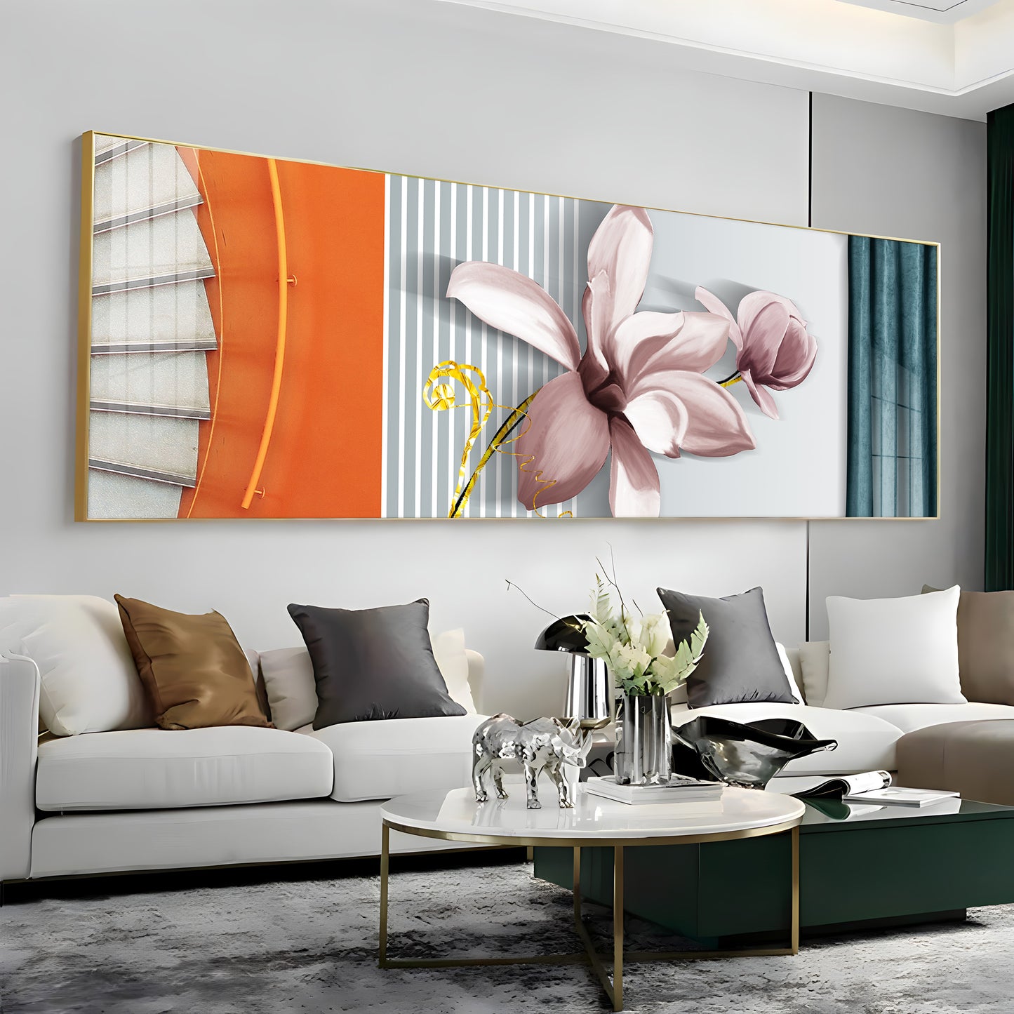 Happy Flowers Premium Acrylic Horizontal Wall Art