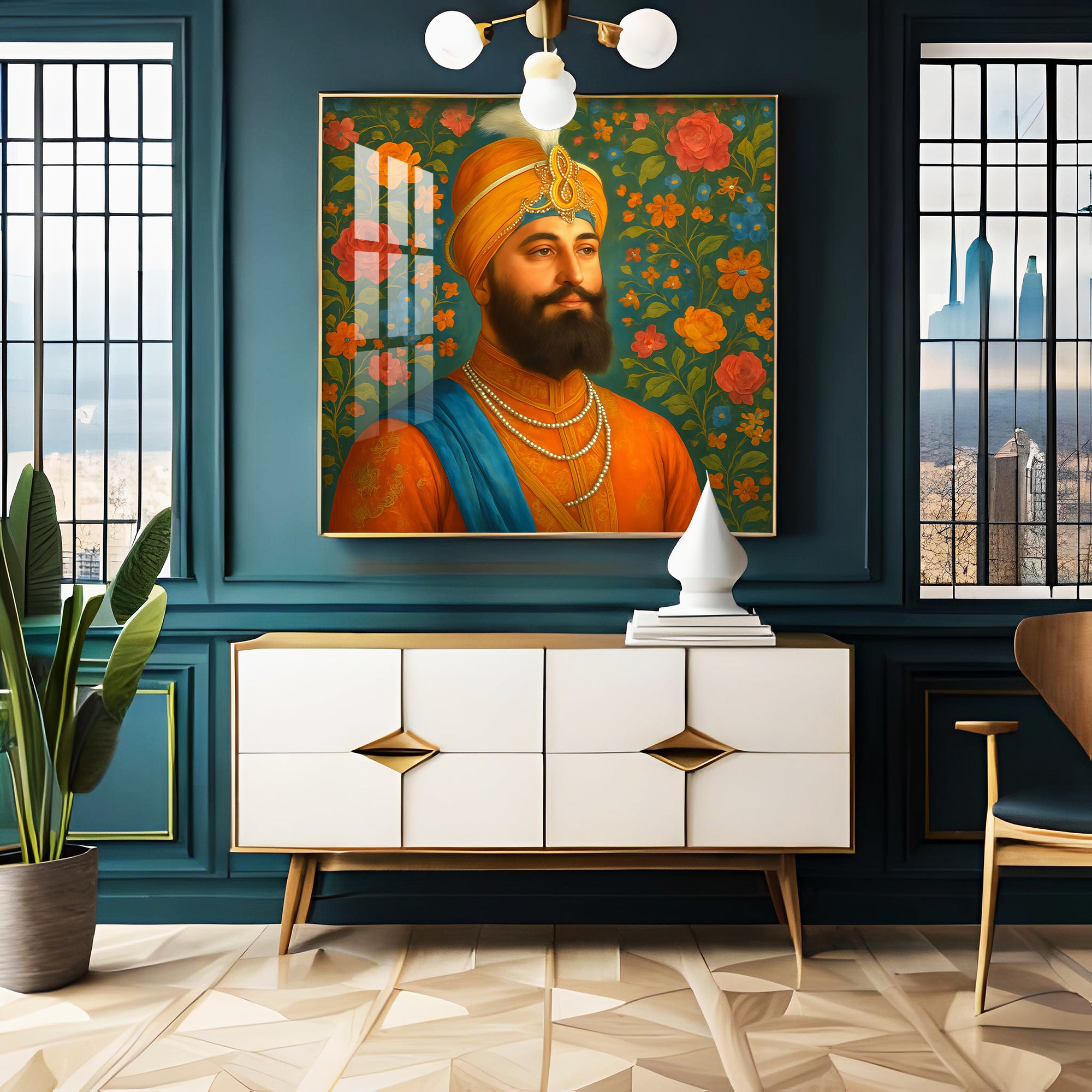 Shri Guru Gobind Singh Ji Premium Acrylic Square Wall Art