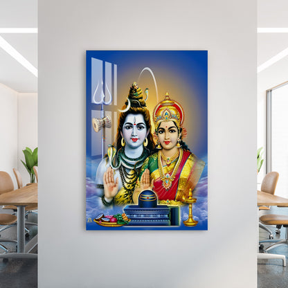 Lord Mahadev with Goddess Parvati Acrylic Wall Art