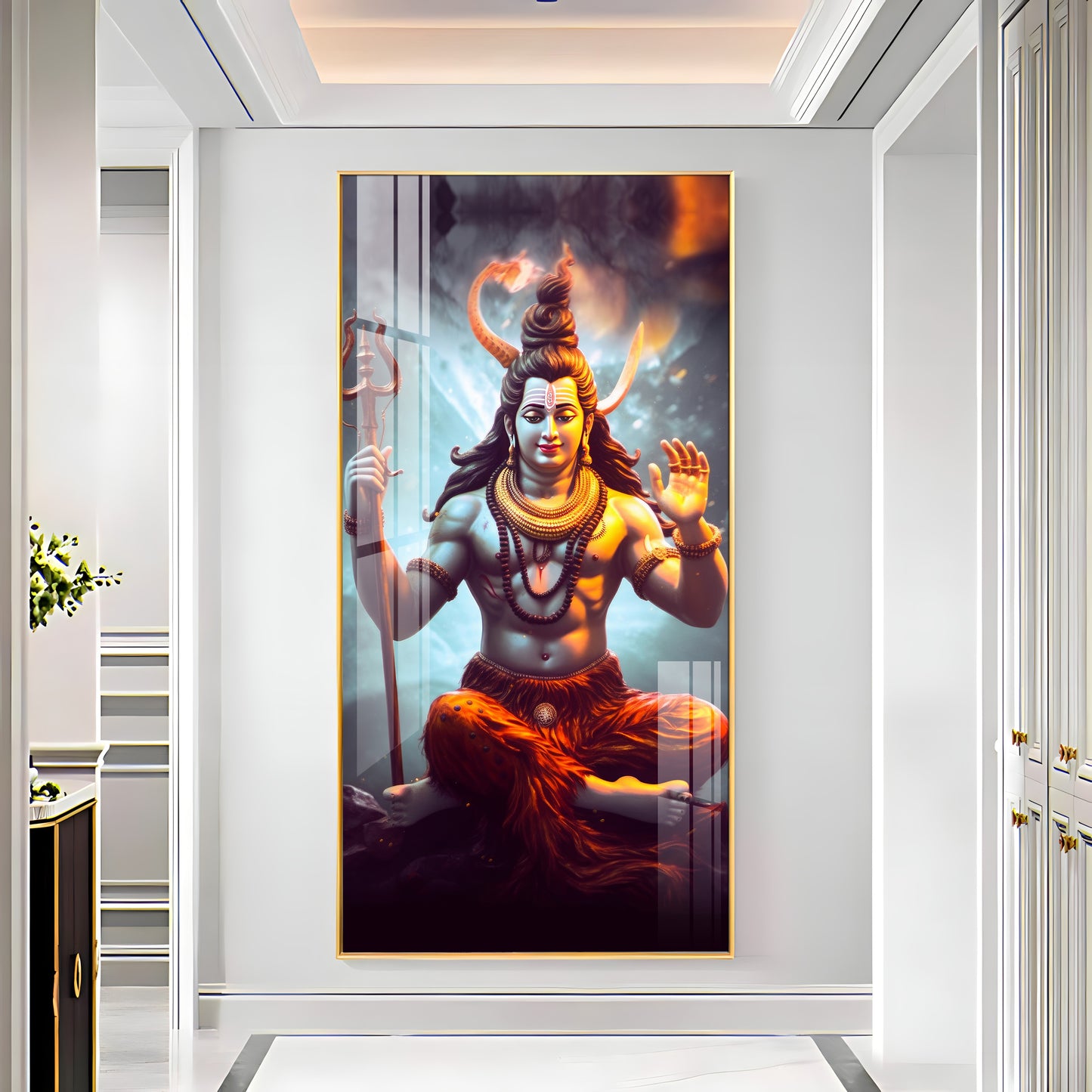 Har Har Mahadev Premium Acrylic Vertical Wall Art