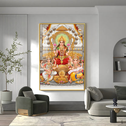 Goddess Laxmi Ji Radiant Premium Acrylic Vertical Wall Art