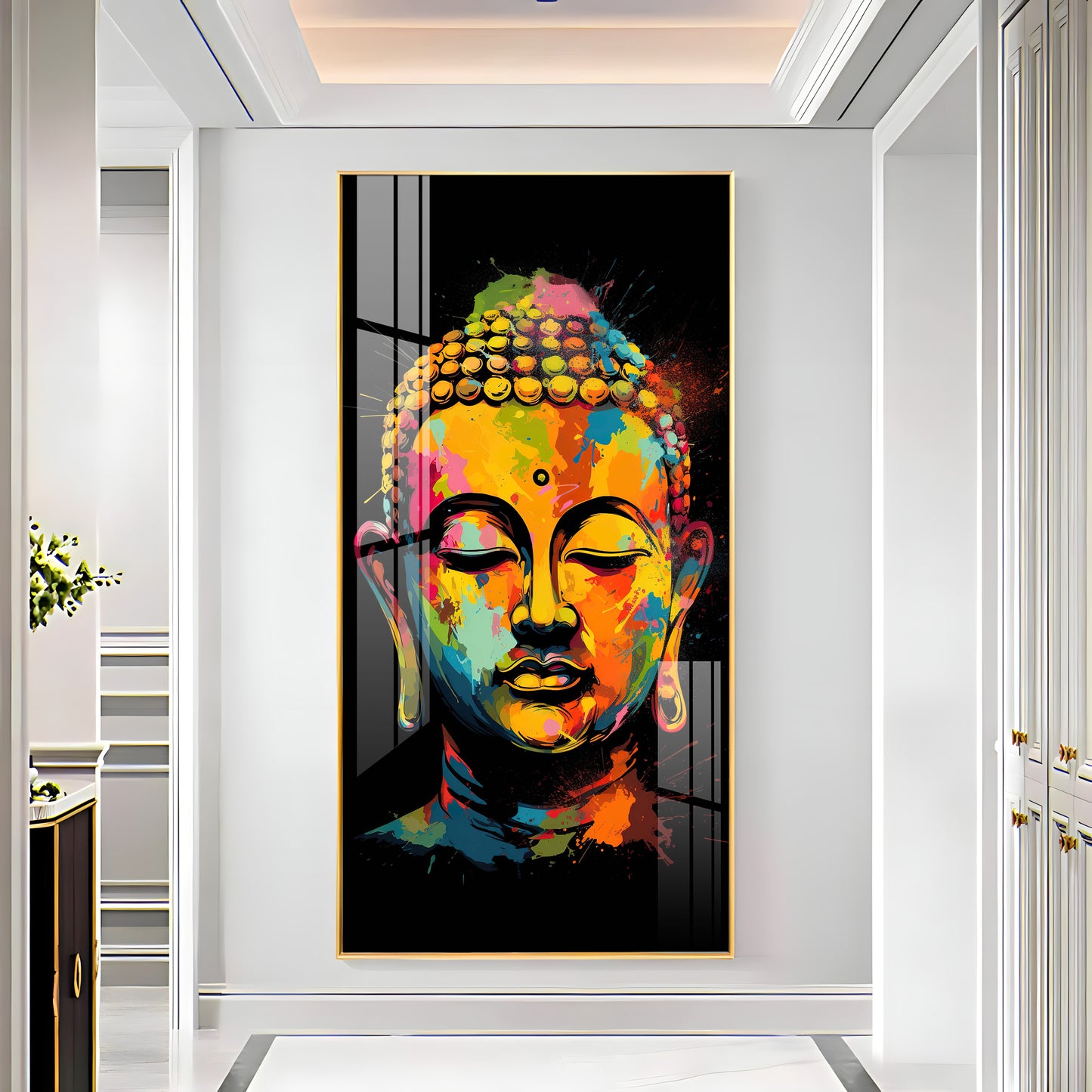 Colorful Buddha Premium Acrylic Vertical Wall Art