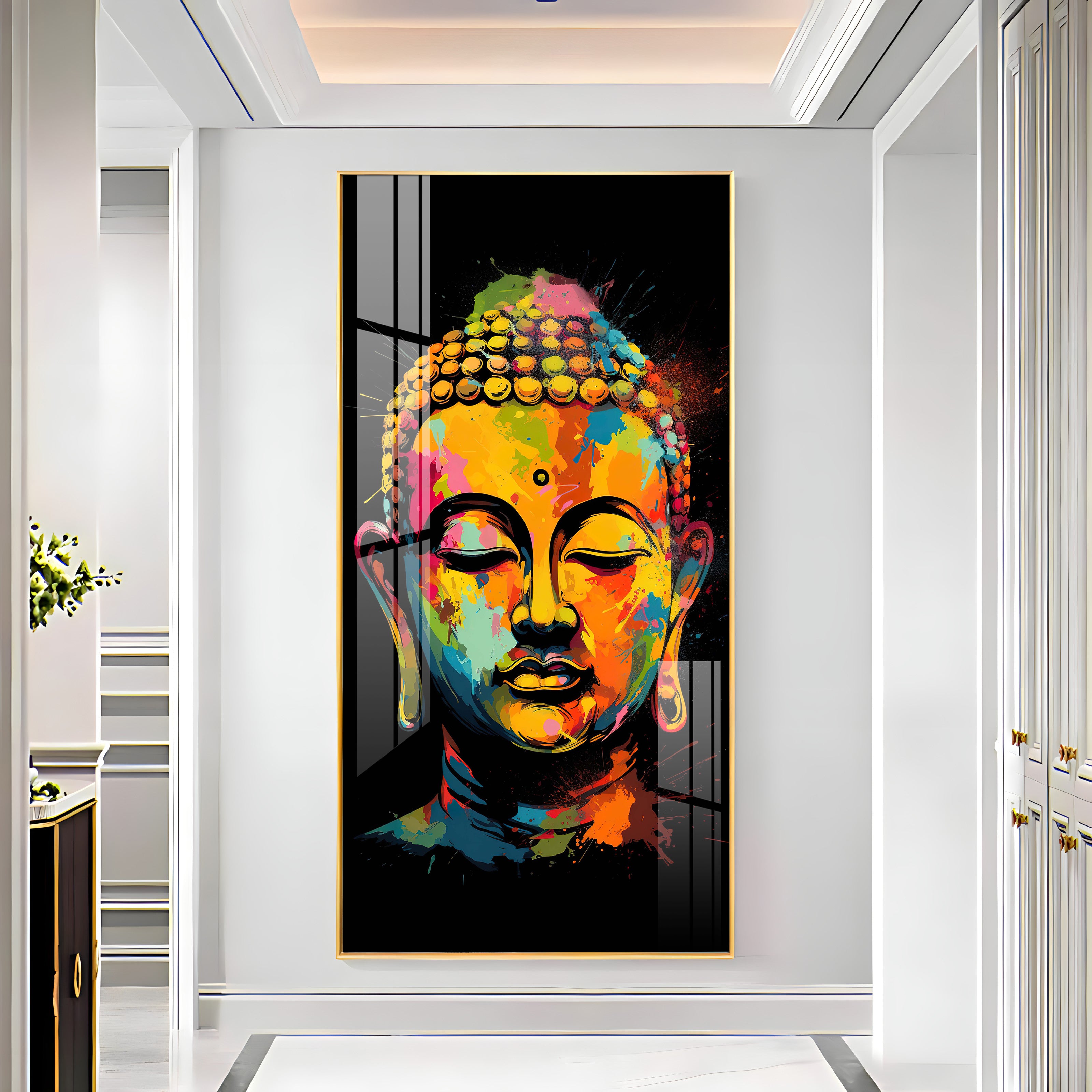 Colorful Buddha Premium Acrylic Vertical Wall Art