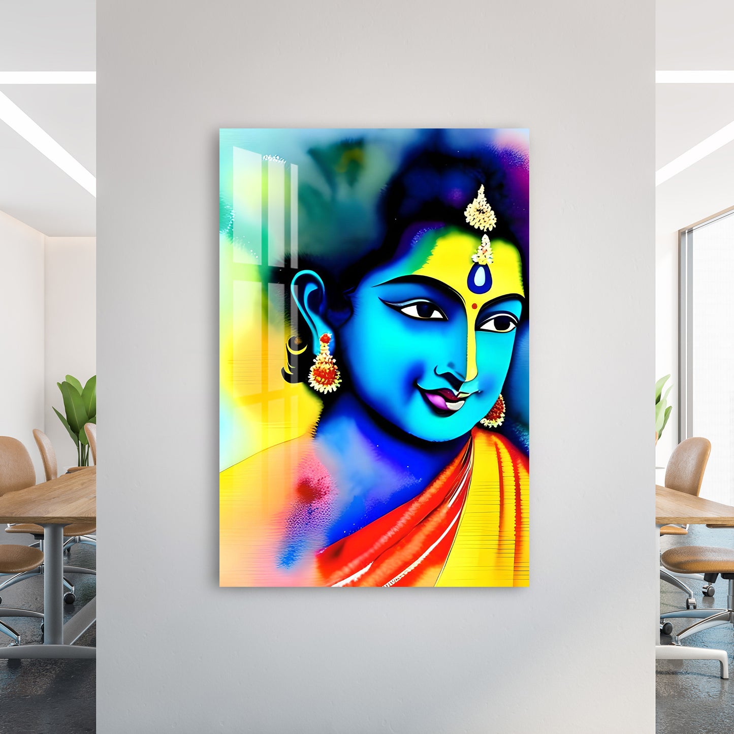 Vibrant Krishna Acrylic Wall Art