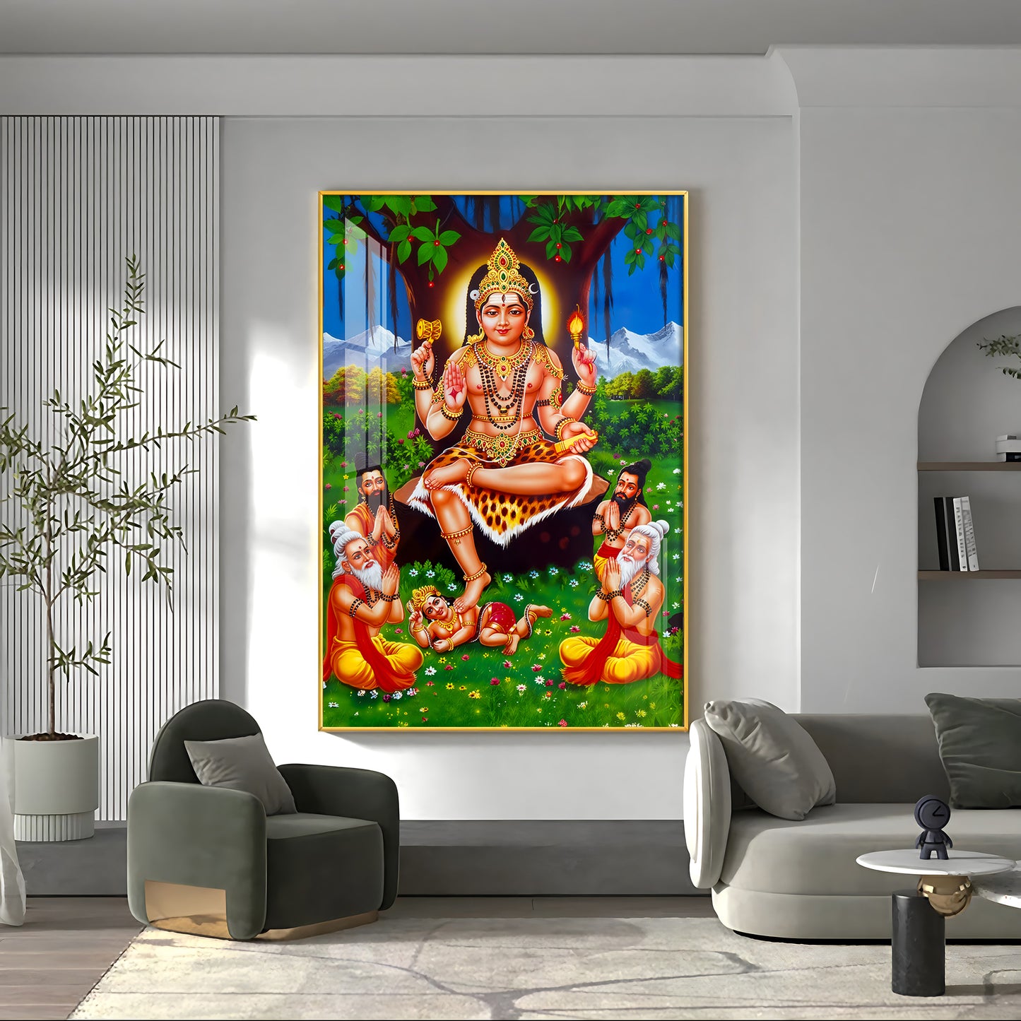 Lord Dakshinamurthy Premium Acrylic Vertical Wall Art