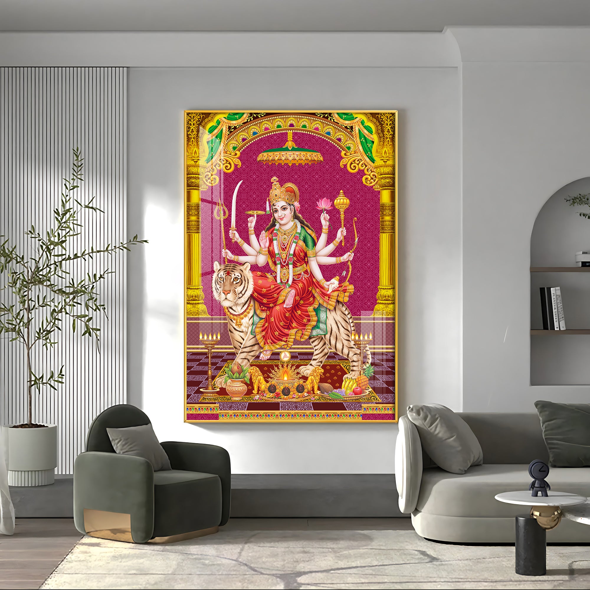 Maa Durga Spirit Premium Acrylic Vertical Wall Art