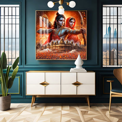 Ram and Sita Premium Acrylic Square Wall Art