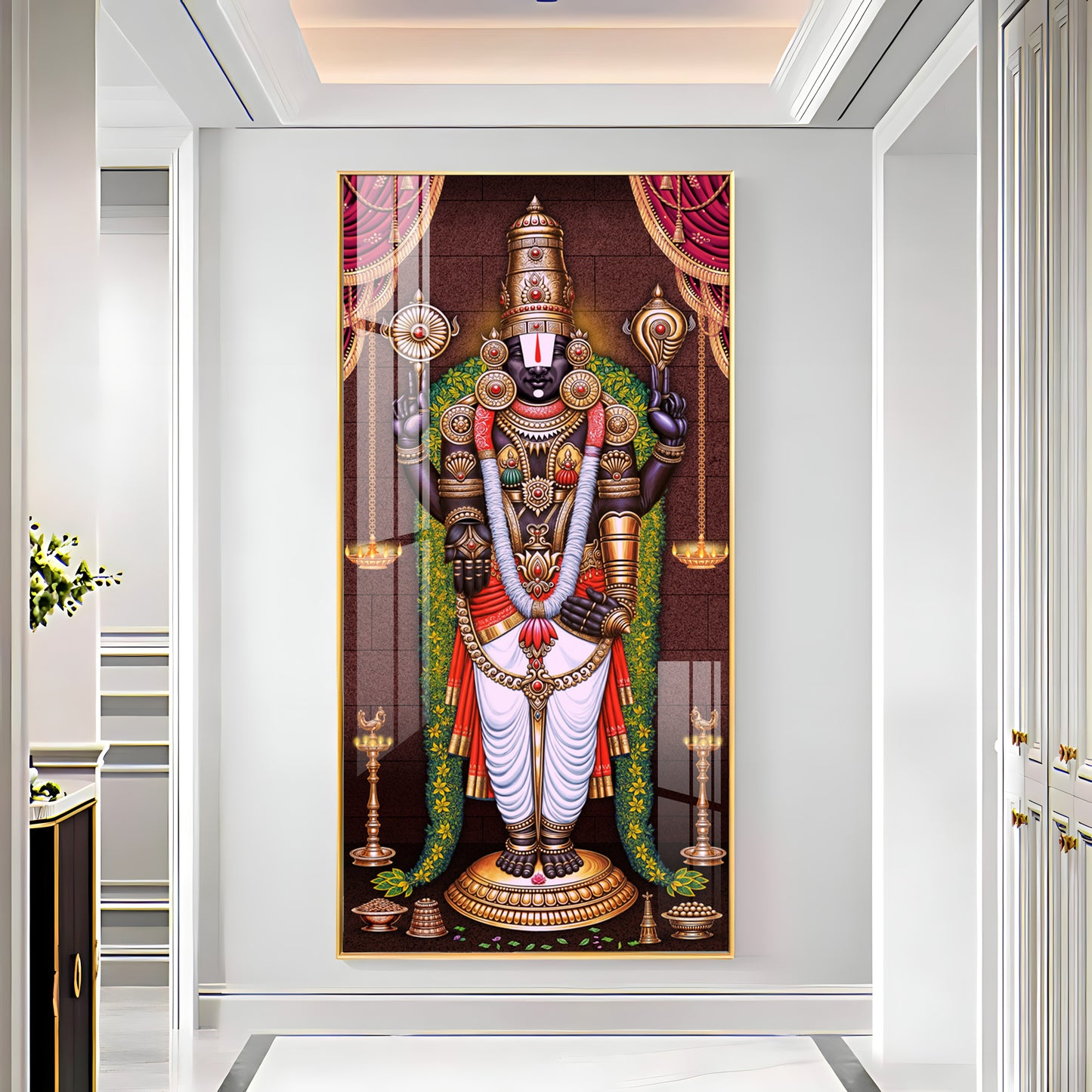 Lord Venkateswara Tirupati Balaji Premium Acrylic Vertical Wall Art