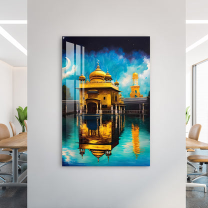 Mesmerizing Golden Temple Acrylic Wall Art